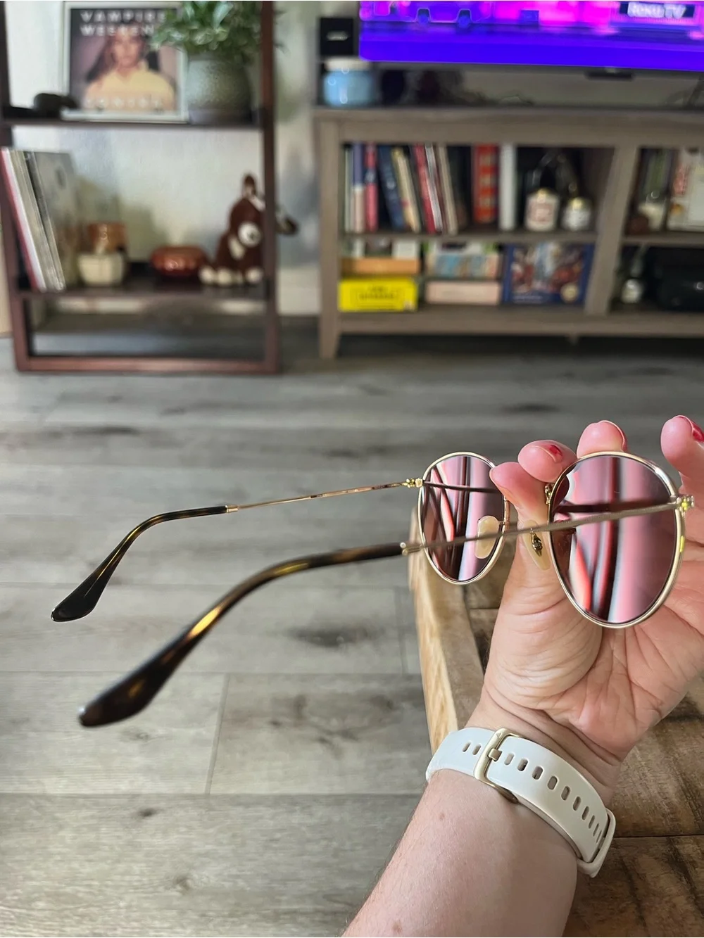 Pink Ray-Ban Round Metal Sunglasses